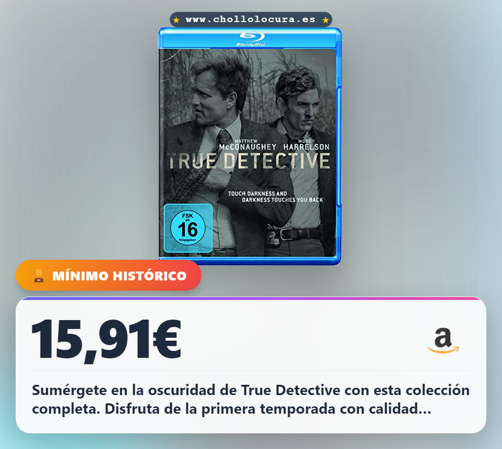 Aprovecha True Detective Staffel 1 en Blu-ray con audio y subtítulos en español al mejor precio de chollo