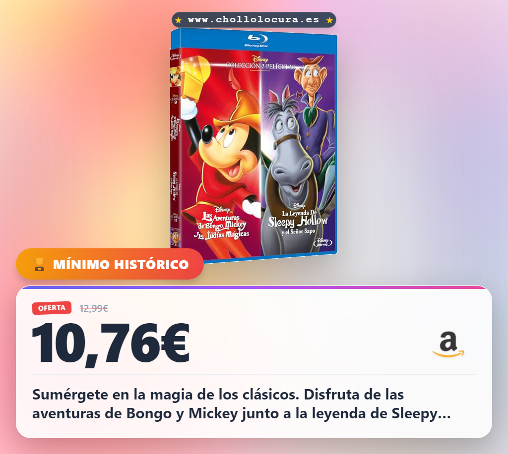 Aprovecha estos dos clásicos en Blu-ray: Las Aventuras de Bongo y La leyenda de Sleepy Hollow al mejor precio