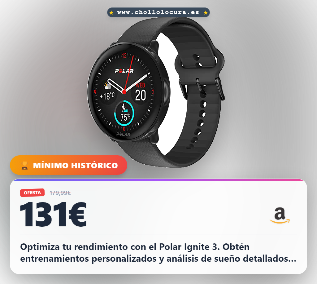 Encuentra el Polar Ignite 3 con pantalla AMOLED y GPS de doble frecuencia para tu bienestar diario al mejor precio