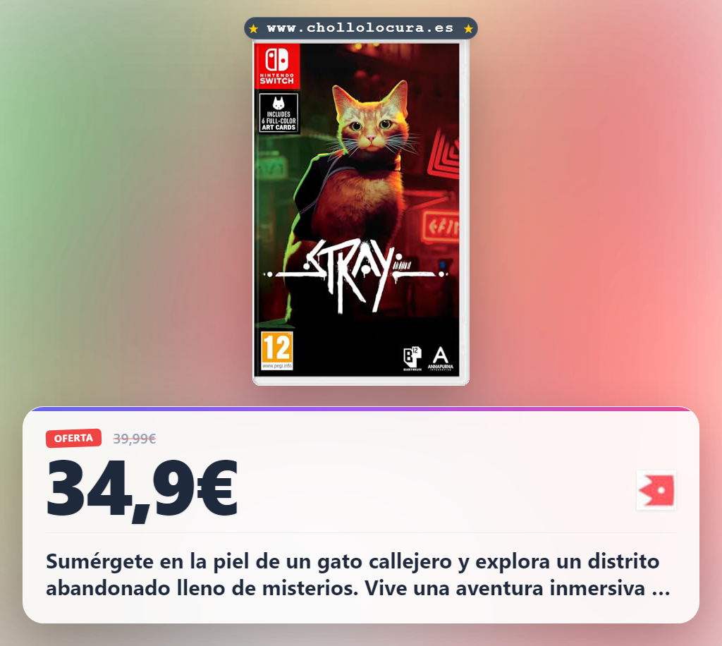 Disfruta Stray en Nintendo Switch, la aventura de gato en un mundo de misterio al mejor precio