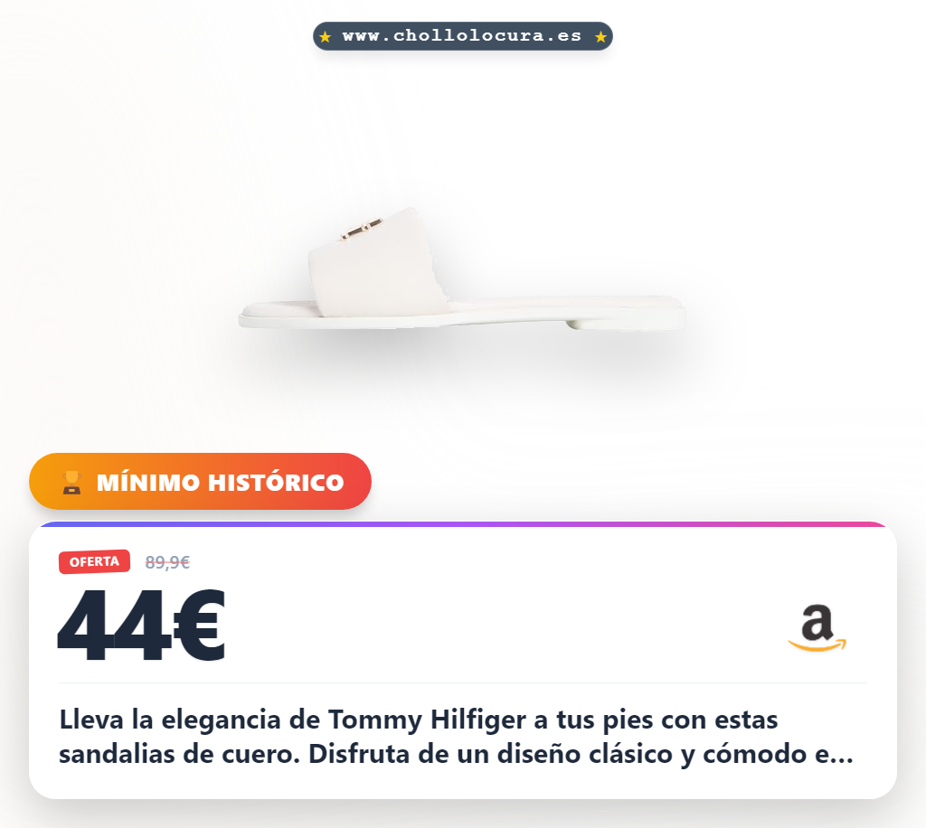 Aprovecha estas sandalias planas de cuero Tommy Hilfiger en beige para mujer al mejor precio de oferta histórica