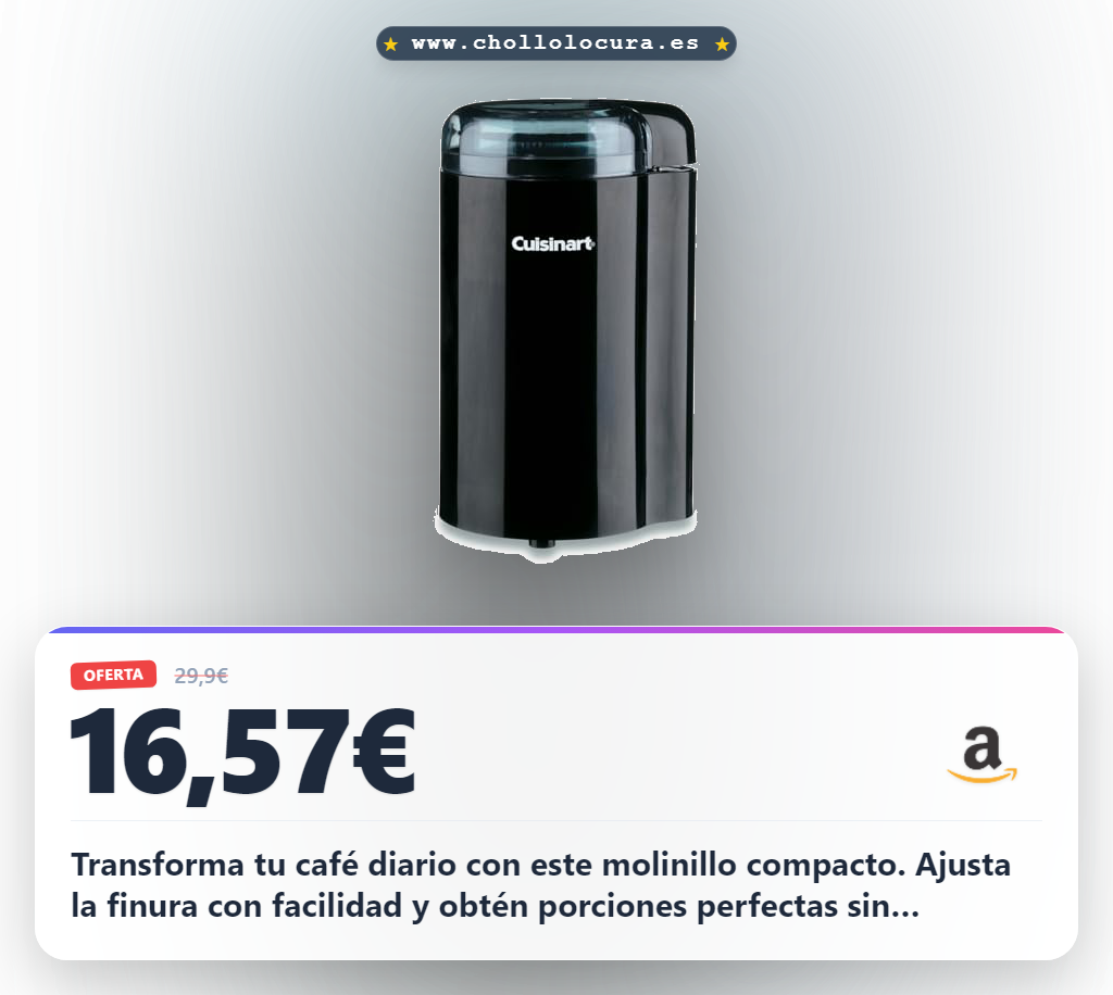 Disfruta de un café perfecto con el molinillo Cuisinart compacto de 1 a 12 tazas al mejor precio y molido fácil al instante