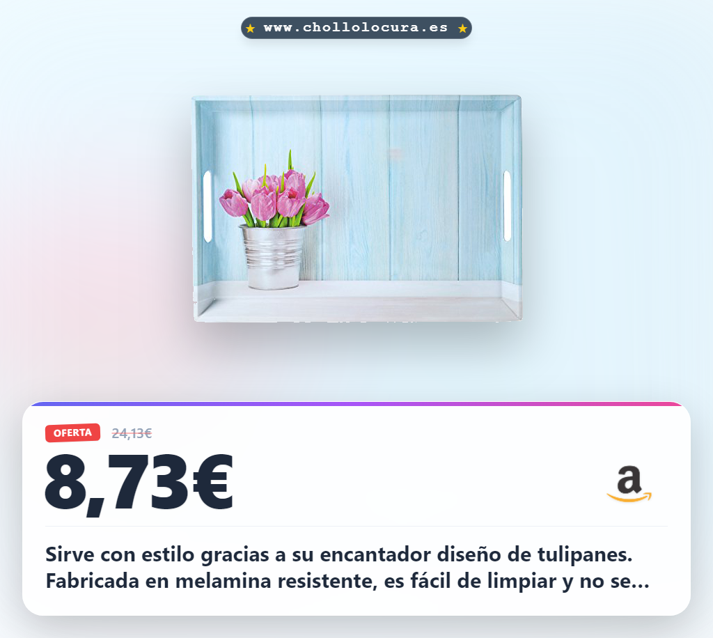 Consigue la bandeja para servir KESPER de tulipanes y melamina resistente al mejor precio