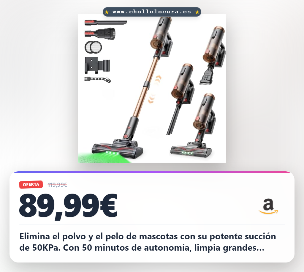 Aprovecha la aspiradora Proscenic P11 Ultra sin cable 50KPa con luz verde a precio de chollo para mascotas y suelos
