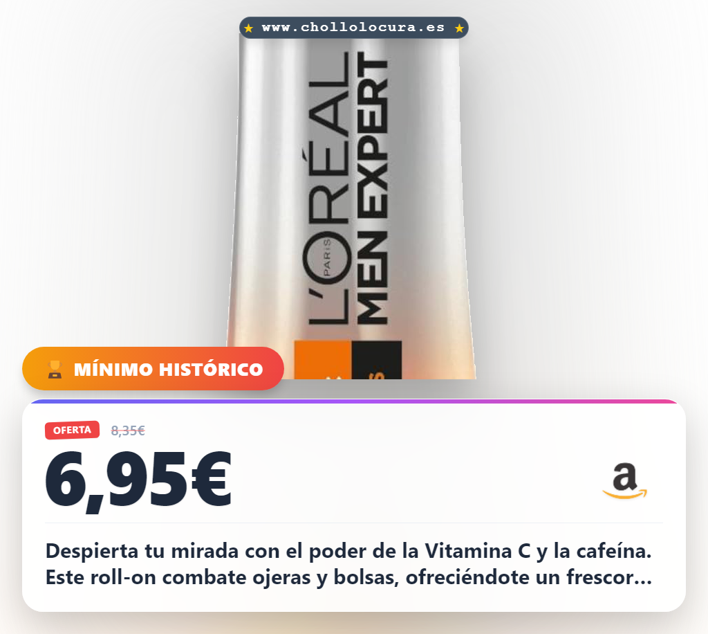 Descubre el Roll-on de Ojos L'Oréal Men Expert Hydra Energetic con Vitamina C y Cafeína al mejor precio