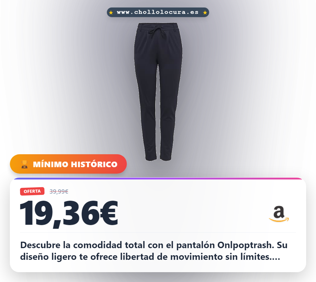 Aprovecha estos Pantalones Onlpoptrash Night Sky S/32L con diseño ligero y comodidad en oferta histórica