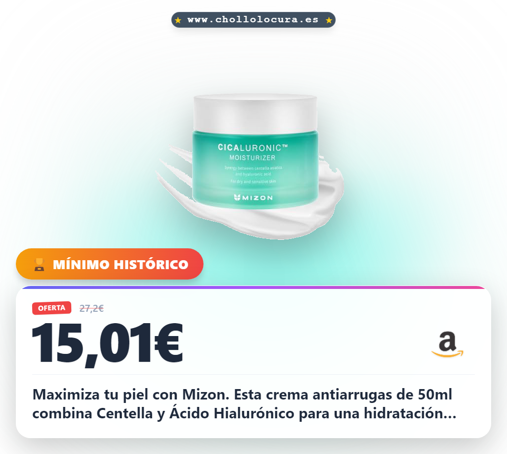 Logra la piel perfecta con la Crema Hidratante Mizon Cicaluronic de Centella Asiática y Ácido Hialurónico al mejor precio