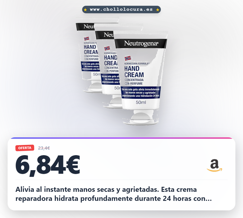 Aprovecha este paquete de 3 cremas de manos Neutrogena reparadoras para pieles sensibles al mejor precio