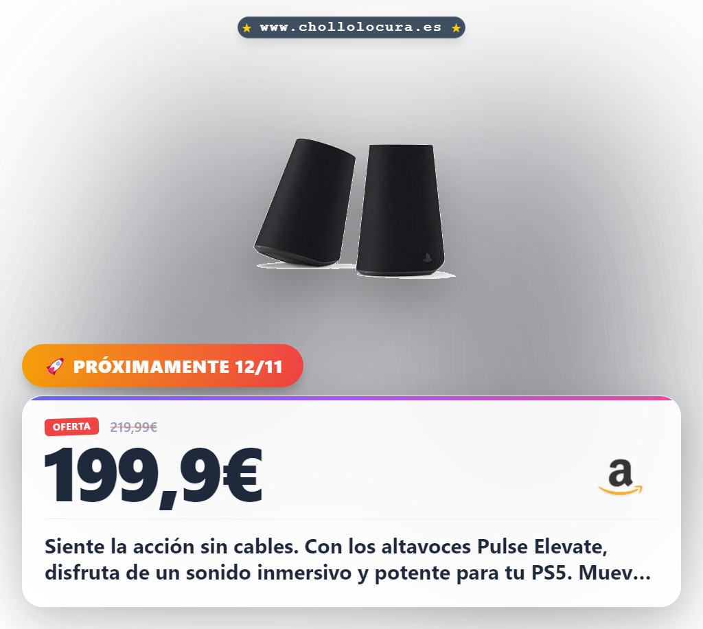 Consigue los altavoces inalámbricos Pulse Elevate para PS5. Disfruta del sonido sin cables al mejor precio de oferta