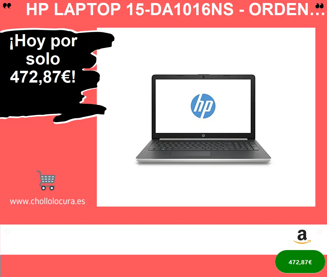 HP Laptop 15-da1016ns - Ordenador portátil 15.6" HD (Intel Core i7-8565U, 8GB RAM, 256GB SSD, Nvidia GeForce MX130 2GB, Windows 10) Color Plata - Teclado QWERTY Español