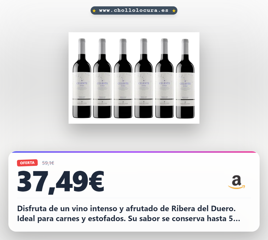 Disfruta este vino tinto Ribera del Duero intenso y afrutado para carnes y estofados en oferta