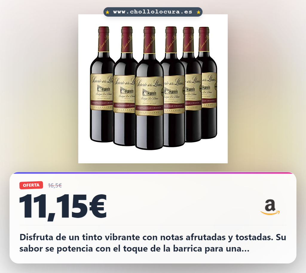 Aprovecha el Señorío de los Llanos Crianza vino tinto D.O Valdepeñas en oferta histórica