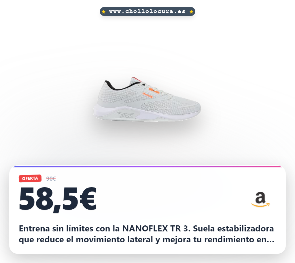 Entrena sin límites con la NANOFLEX TR 3. Suela estabilizadora que reduce el movimiento lateral y mejora tu rendimiento en cada levantamiento. Tecnología transpirable para un confort superior. Máxima estabilidad y durabilidad para tus sesiones más intensas.