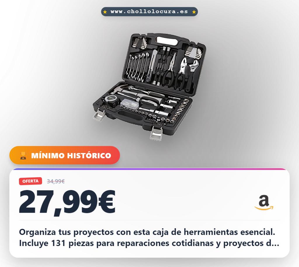 Consigue la caja de herramientas de uso general para el hogar con 131 piezas al mejor precio