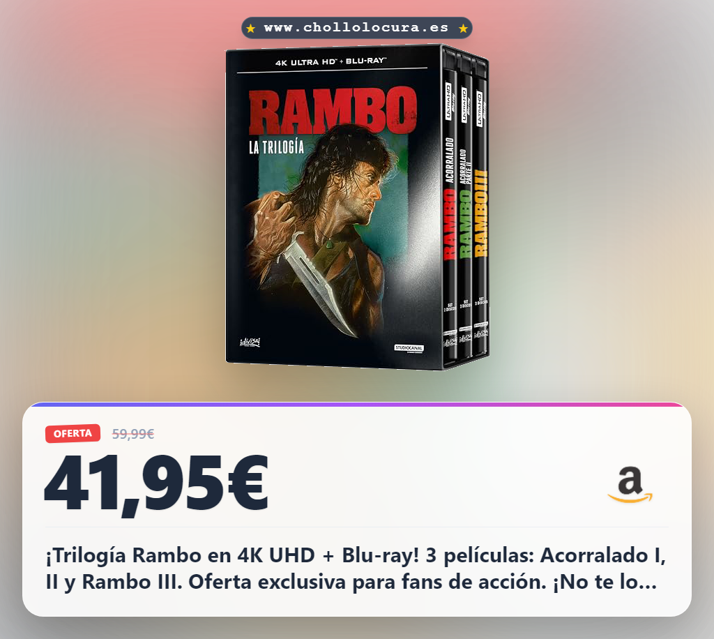 Rambo - La Trilogia (4K UHD + Blu-ray) Pack 3 peliculas: Acorralado Parte I / Acorralado Parte II / Rambo III [Blu-ray]