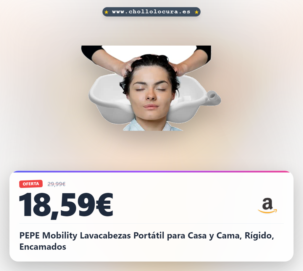 PEPE Mobility Lavacabezas Portátil para Casa y Cama, Rígido, Encamados
