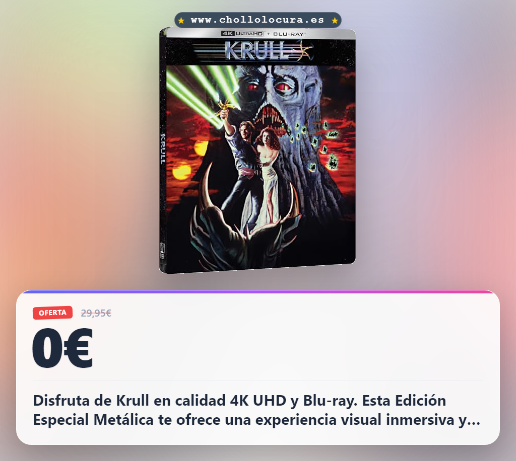 Aprovecha Krull en 4K UHD y Blu-ray Edición Especial Metálica en oferta histórica