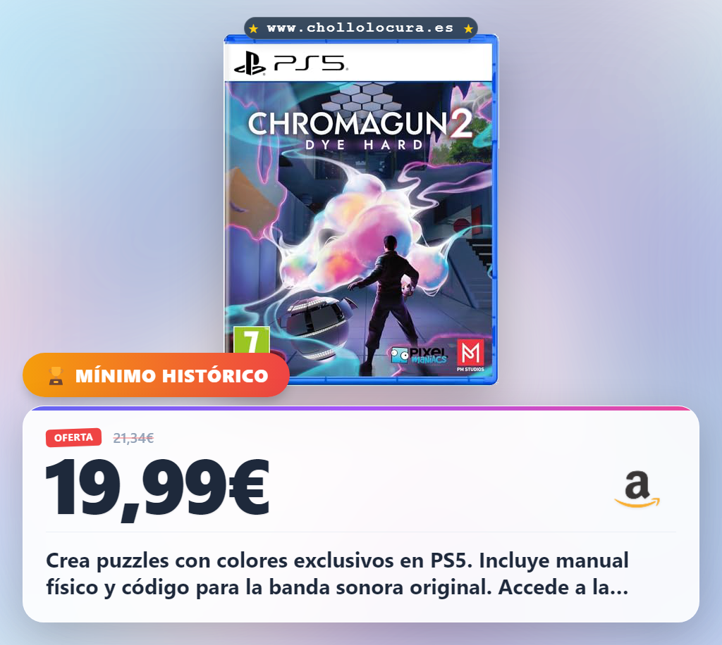 Aprovecha la edición física ChromaGun 2 para PS5 con manual y banda sonora exclusiva a precio de chollo