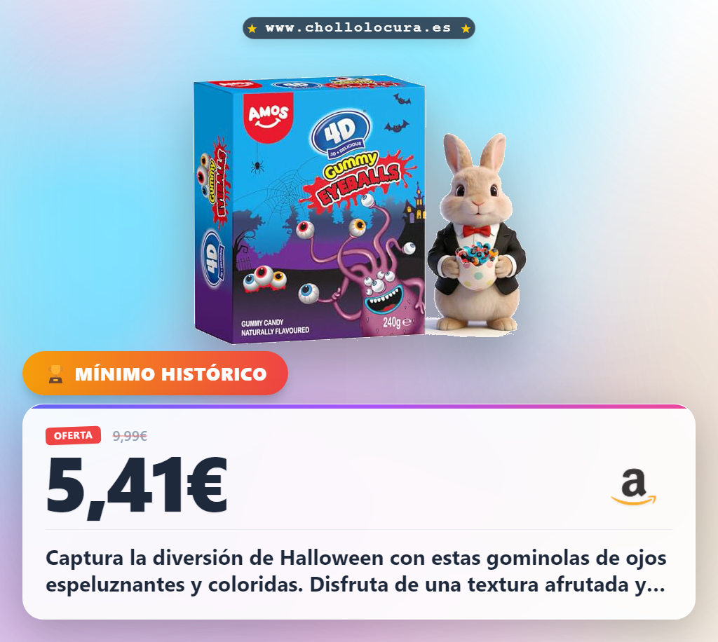 Aprovecha los Amos Ojos Comestibles de Halloween 4D en oferta histórica, ¡el chollo perfecto para tu truco o trato!