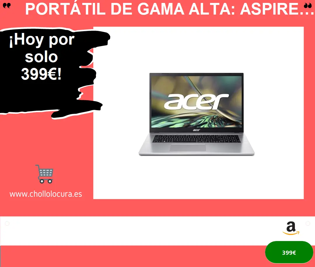 Portátil de Gama Alta: Aspire 3 Acer con Intel Core i5 y SSD de 512 GB
