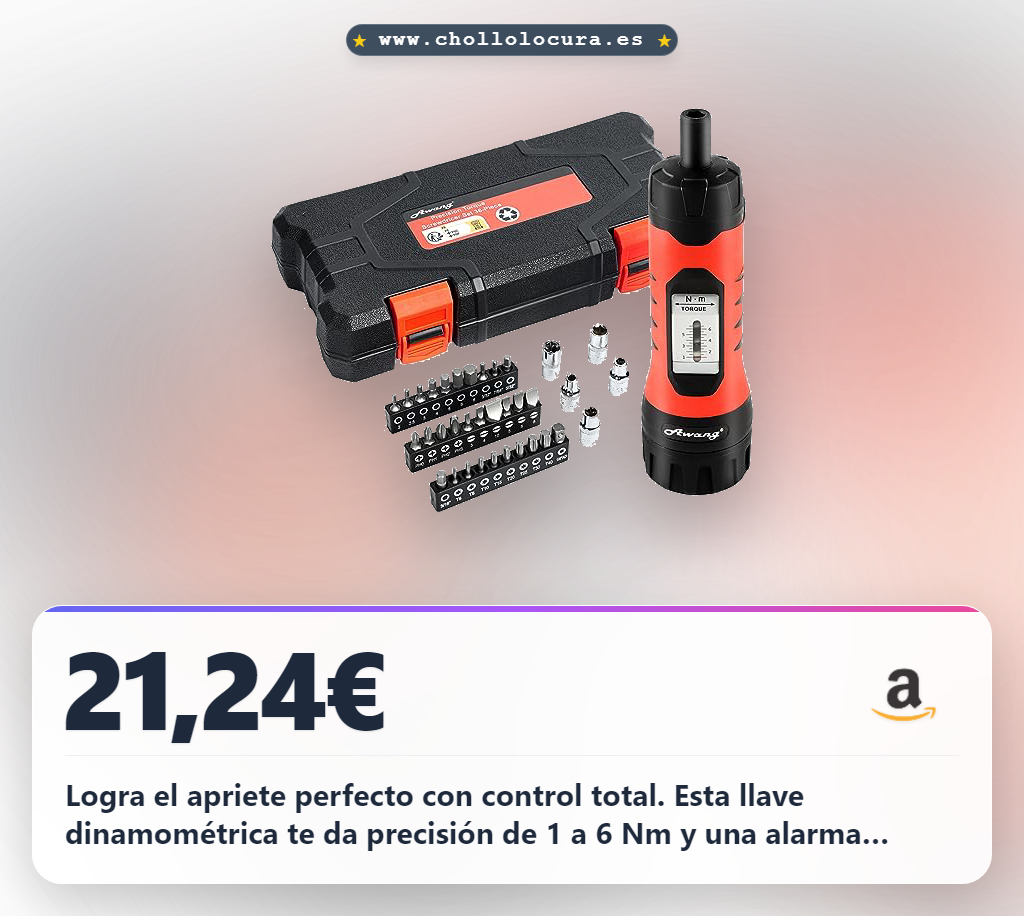 Aprovecha el juego de 36 destornilladores dinamométricos 1-6 nm para pernos controlados en oferta histórica