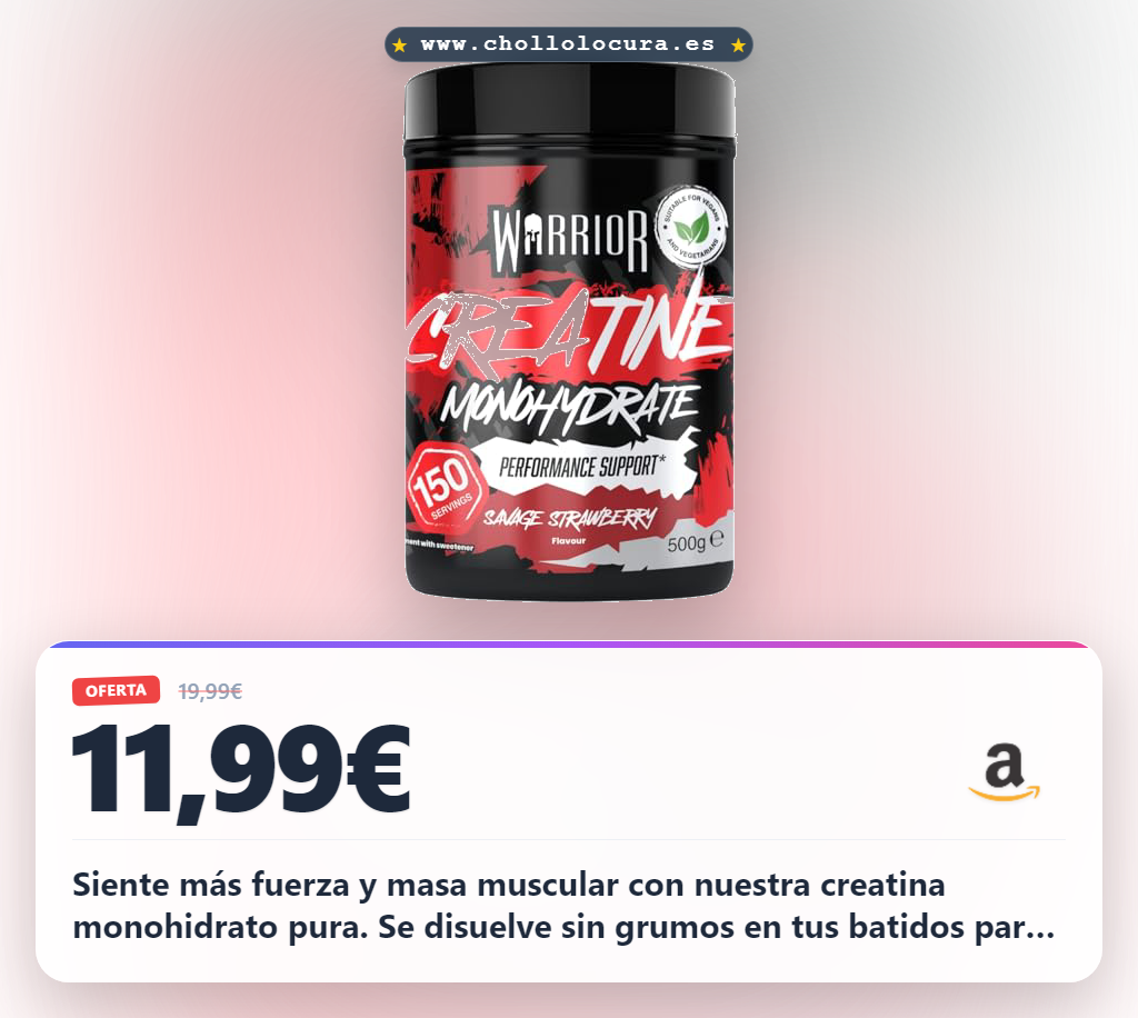 Aprovecha Creatina Monohidrato Vegana Fresa Silvestre 500g Micronizada para fuerza y masa muscular en oferta