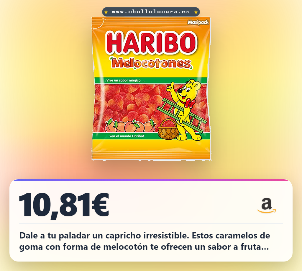 Aprovecha los caramelos de goma de melocotón HARIBO 1 kg con sabor irresistible a melocotón al mejor precio