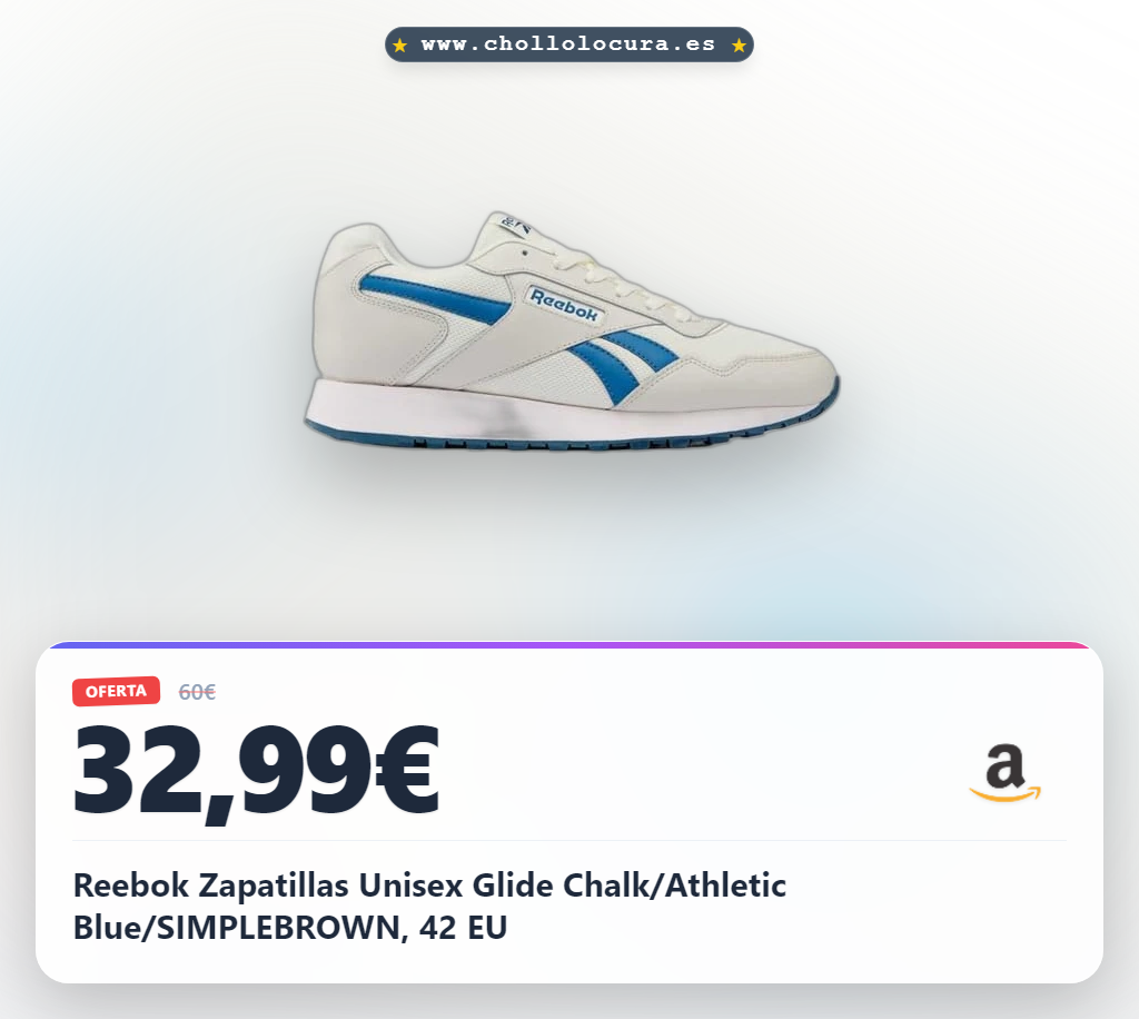 Ahorra en estas Zapatillas Reebok Glide Chalk/Athletic Blue: estilo esencial y confort diario en oferta histórica