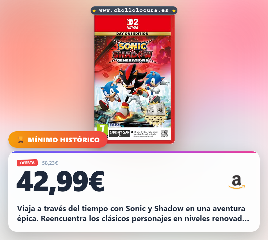 Disfruta el viaje en el tiempo con Sonic x Shadow Generations para Nintendo Switch y reencuentra a los clásicos personajes