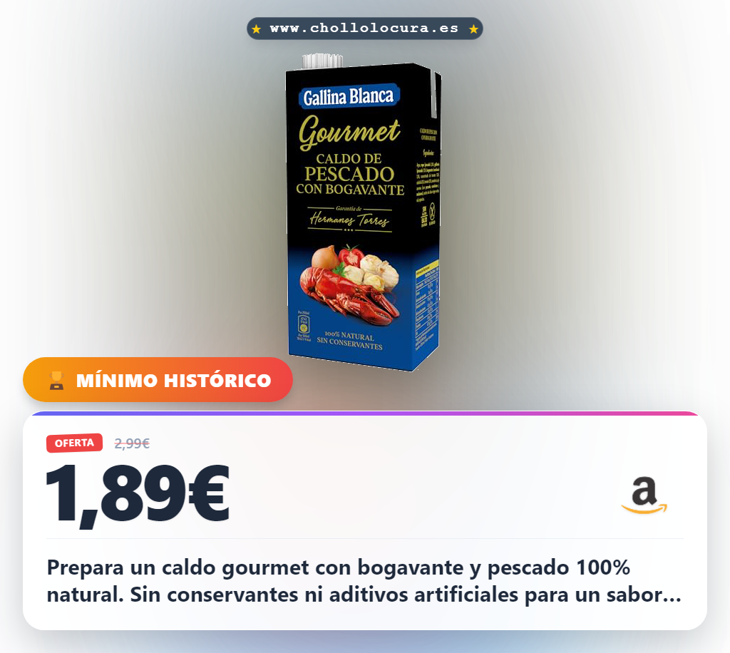 Aprovecha el Caldo Gourmet de Pescado con Bogavante 100% Natural para tus recetas en oferta
