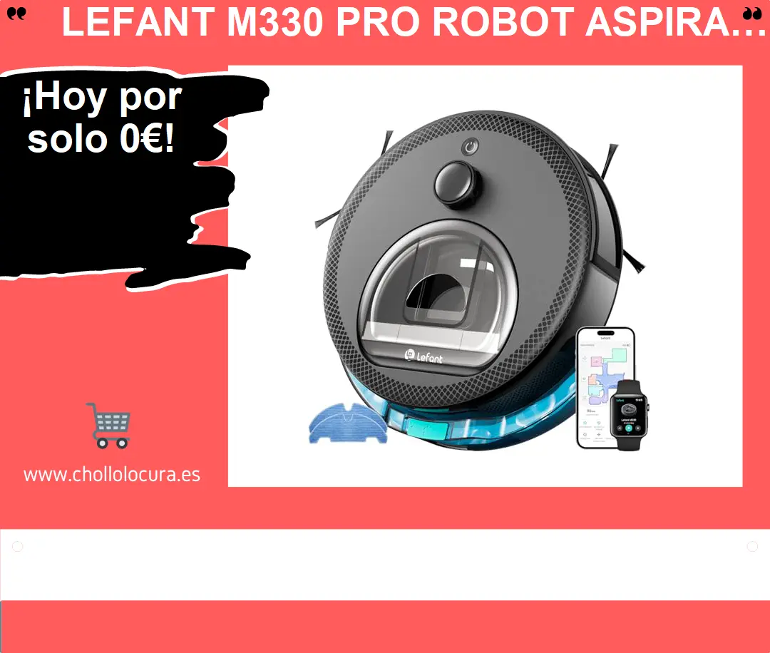 LEFANT M330 Pro Robot Aspirador y Fregasuelos con Mapeo 3 en 1, Navegación dToF, 5000Pa, 150min, Evitación de Obstáculos PSD 190°, WiFi/Alexa 2,4GHz y 5GHz, Ideal para Pelo de Mascotas y Alfombras