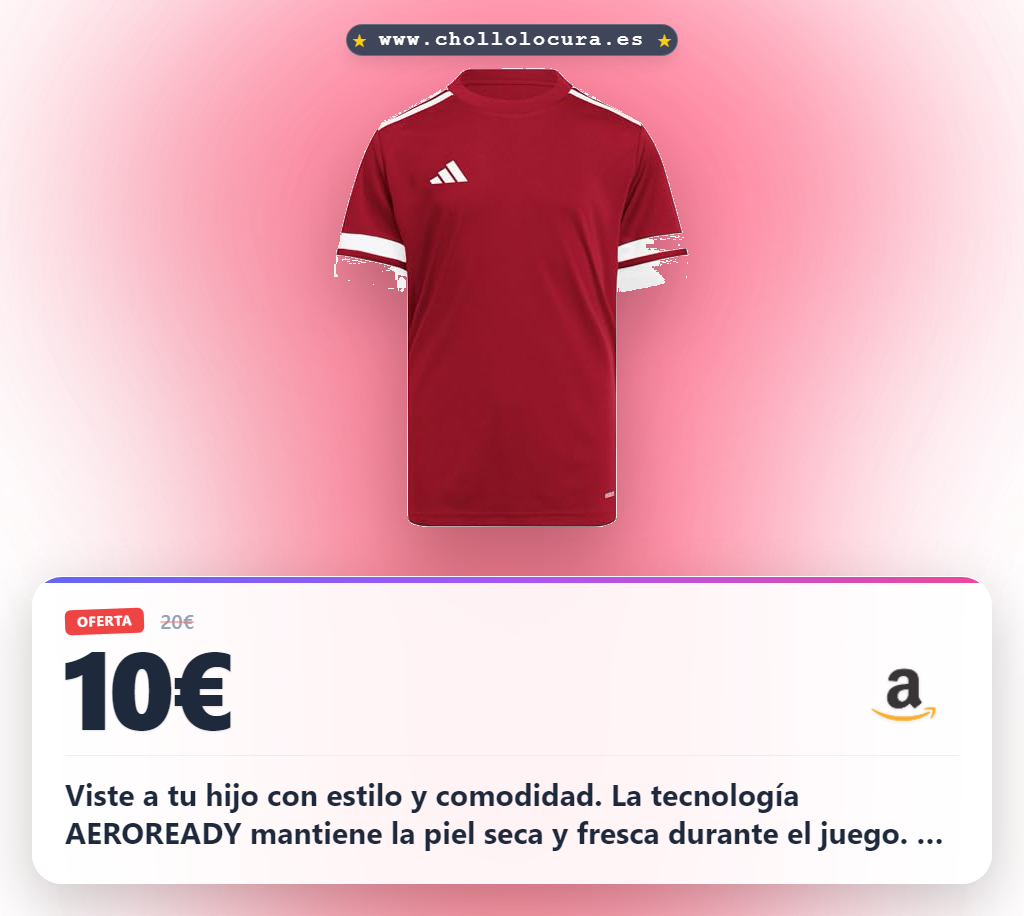 Consigue la camiseta adidas Squadra25 para niños de 7 a 8 años con tecnología AEROREADY al mejor precio
