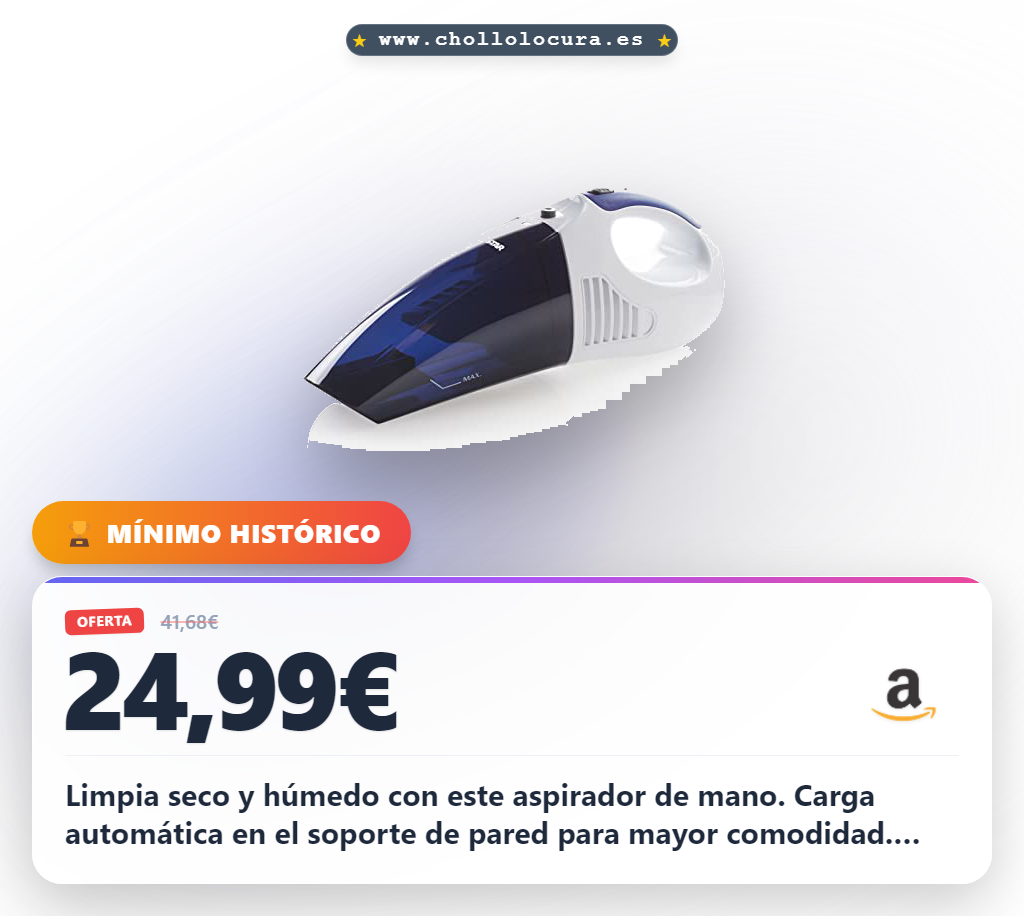 Aprovecha el aspirador de mano Tristar 550 ml para limpieza seca y húmeda en oferta histórica