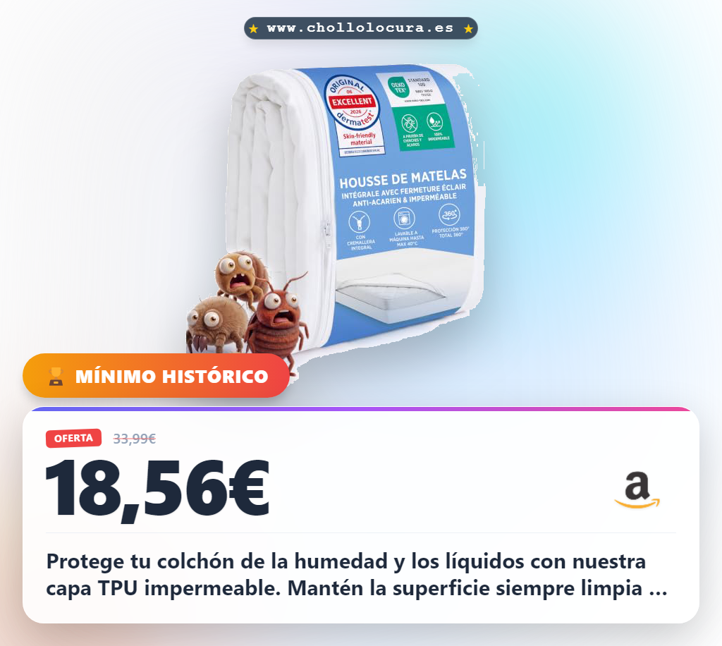 Aprovecha el protector de colchón BEDSURE 90x190 cm blanco antialérgica y antiacaros al mejor precio