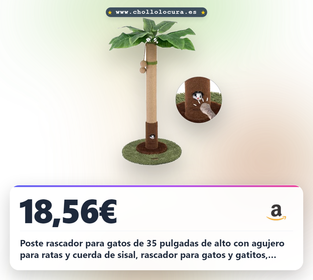 Poste rascador para gatos de 35 pulgadas de alto con agujero para ratas y cuerda de sisal, rascador para gatos y gatitos, poste rascador para gatos con juguete para gatos y bola colgante para gatos de