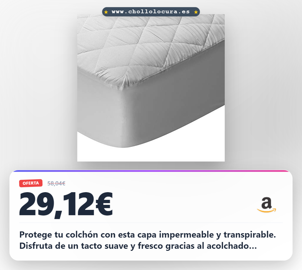 Consigue el protector de colchón impermeable y transpirable Silktouch con certificación Oeko-Tex al mejor precio