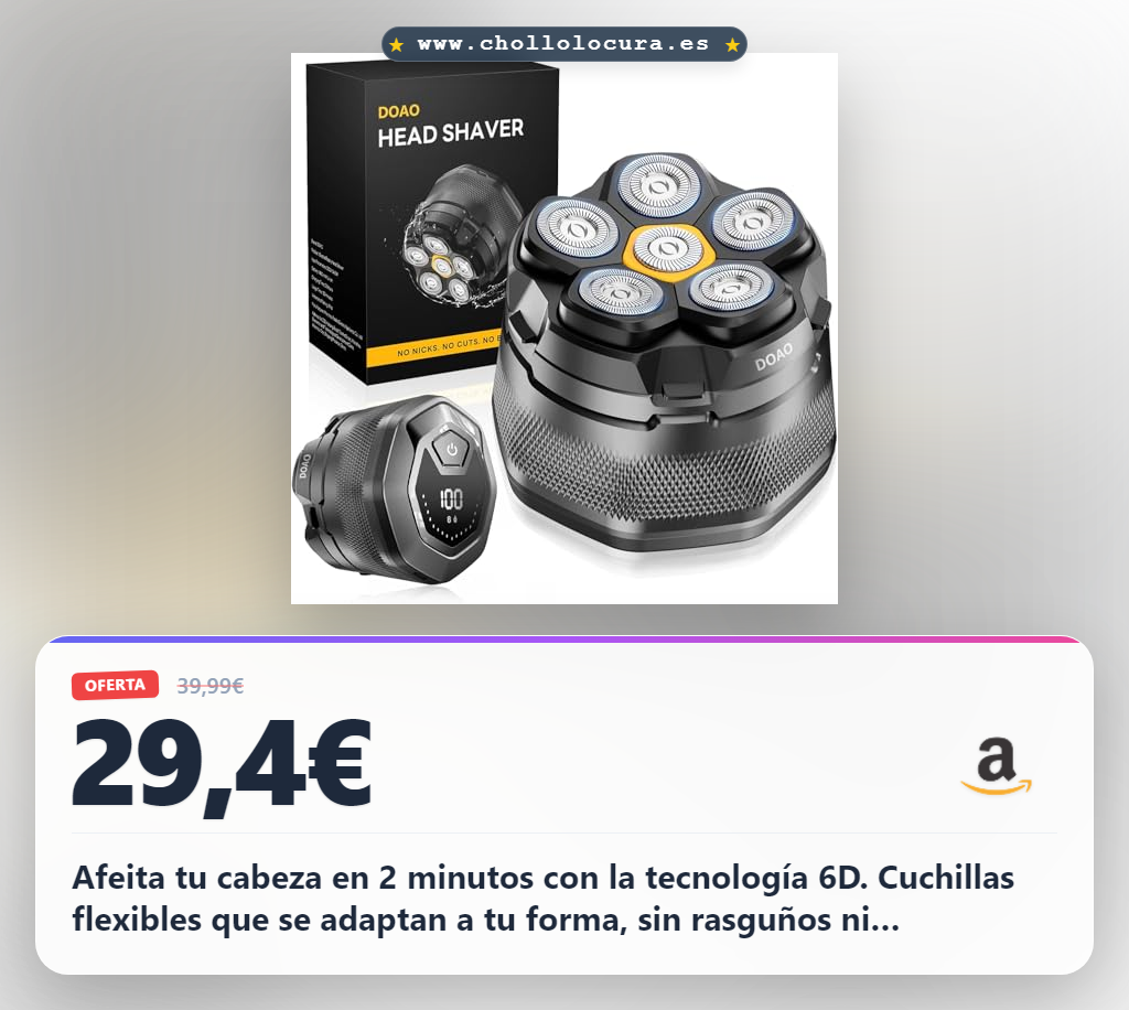 Consigue la afeitadora cabeza hombre magnética 6D para afeitado en seco y húmedo al mejor precio