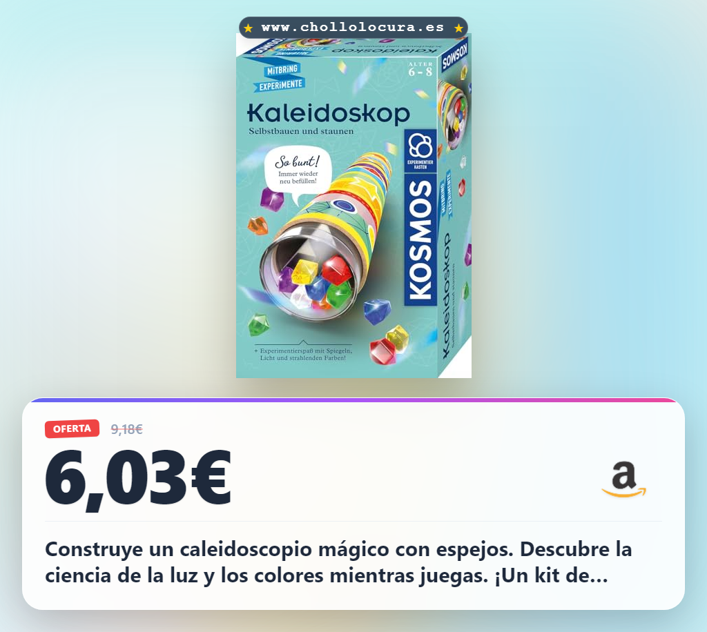Logra el Caleidoscopio Kosmos 657987: Kit de experimentación y manualidades con óptica para niños a precio de chollo