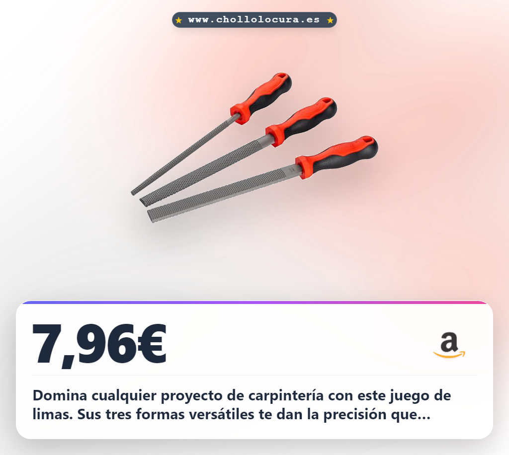 Llévate el juego de limas VIGOR para madera con tres formas y corte 2 a precio de chollo en oferta