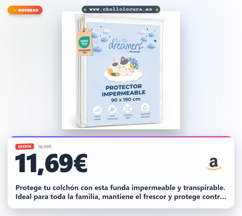 Aprovecha este protector de colchón impermeable y transpirable para un descanso perfecto en oferta