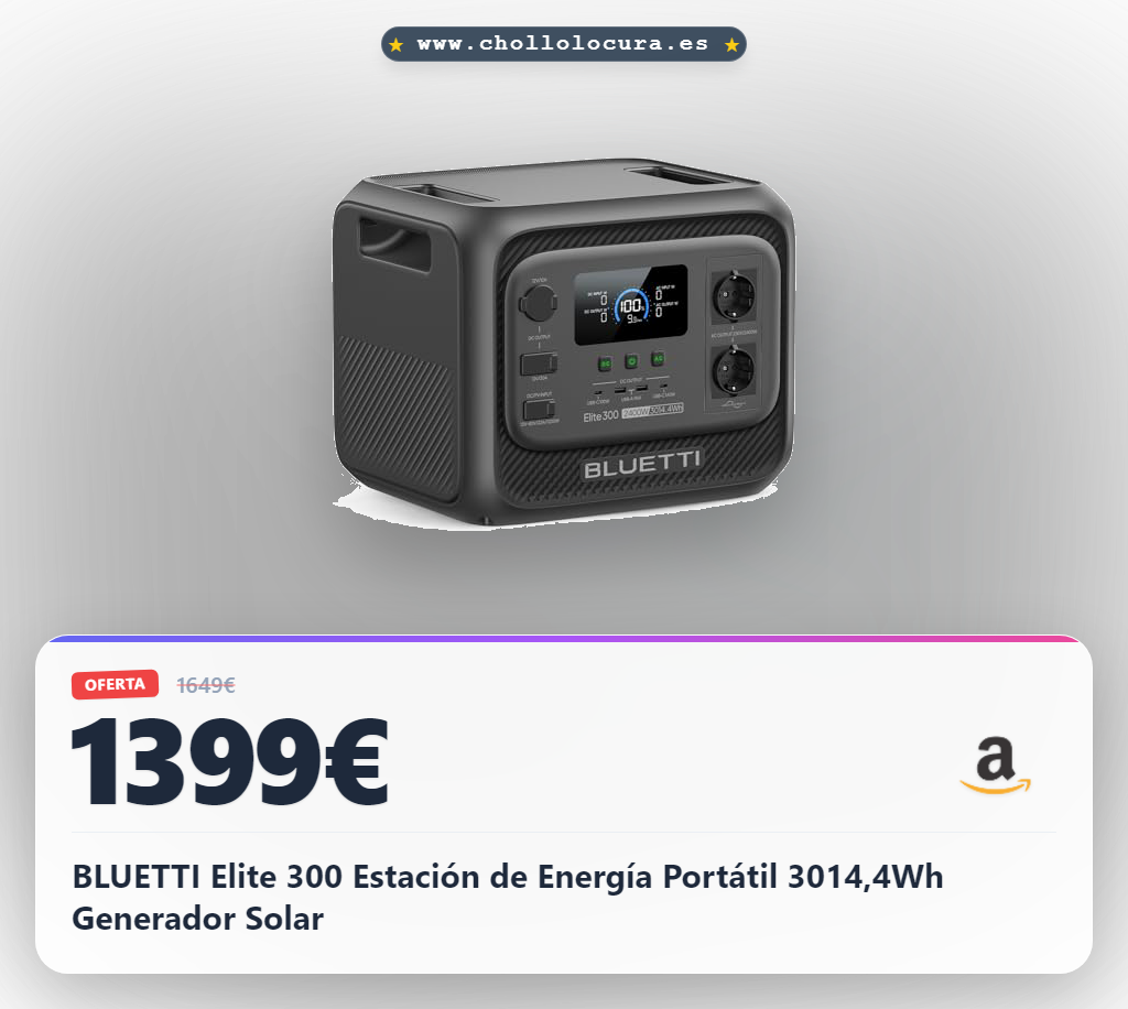 BLUETTI Elite 300 Estación de Energía Portátil 3014,4Wh Generador Solar