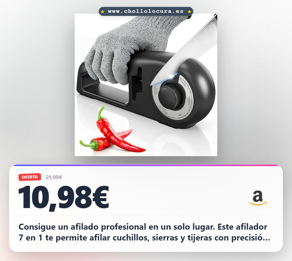Aprovecha el afilador profesional Pietuley 7 en 1 para cuchillos de sierra y cerámica al mejor precio de oferta