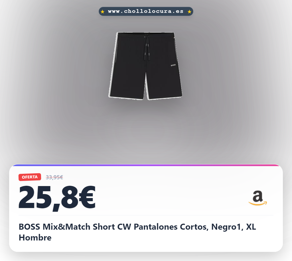BOSS Mix&Match Short CW Pantalones Cortos, Negro1, XL Hombre