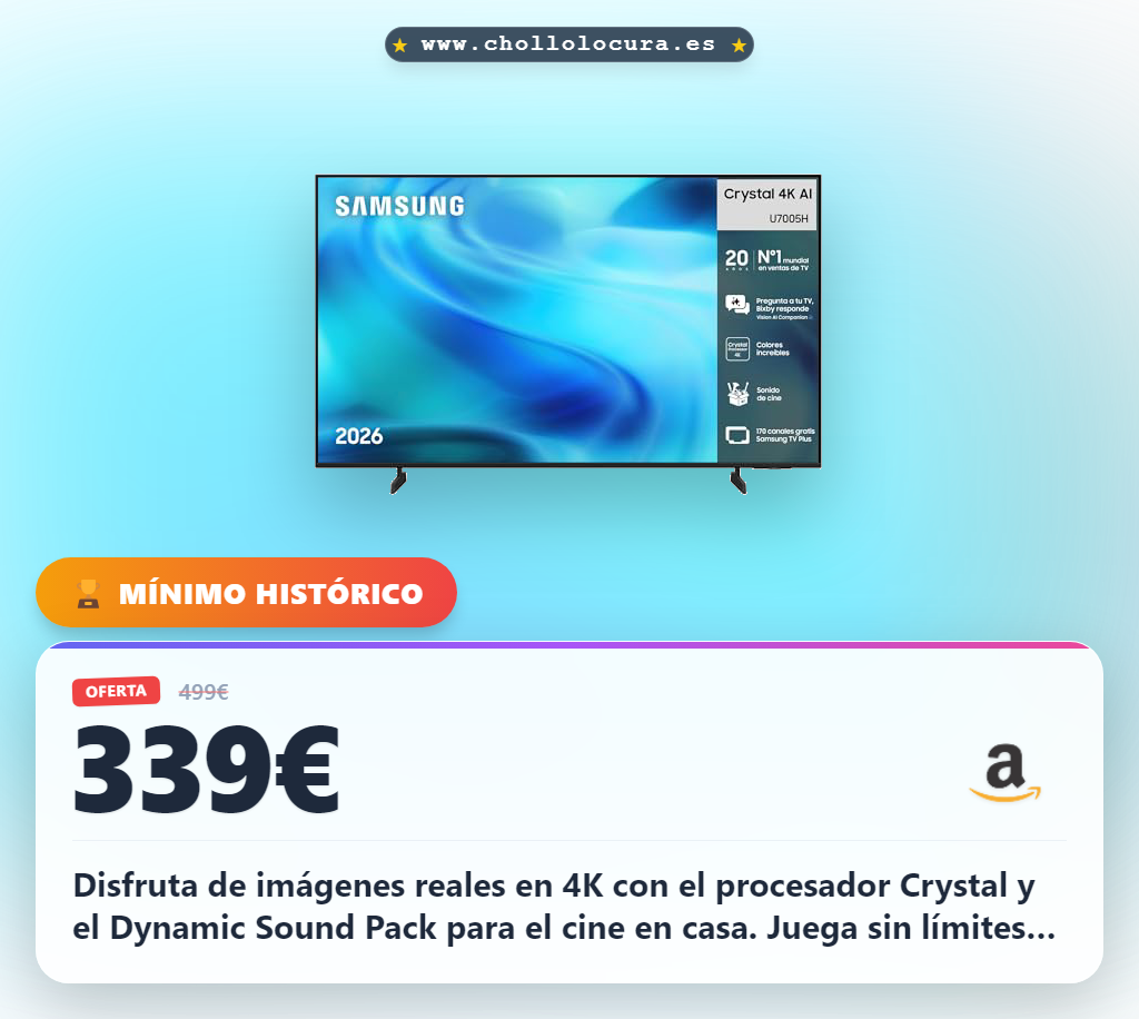 Aprovecha esta Samsung TV 50 pulgadas 4K Smart con IA y Gaming Hub en oferta histórica