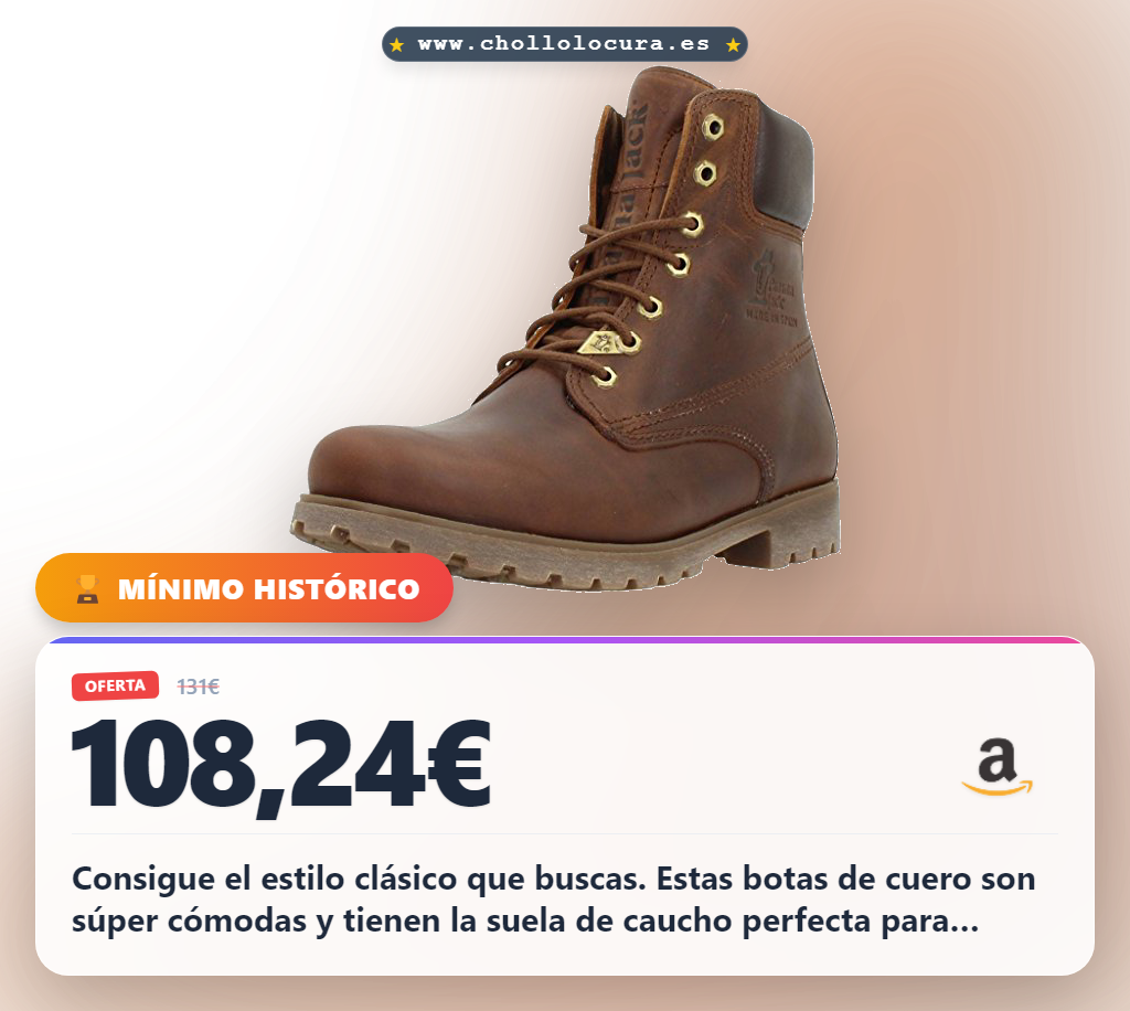 Compra las botas clásicas Panama Jack Marrón Bark en oferta histórica con suela de caucho y cuero