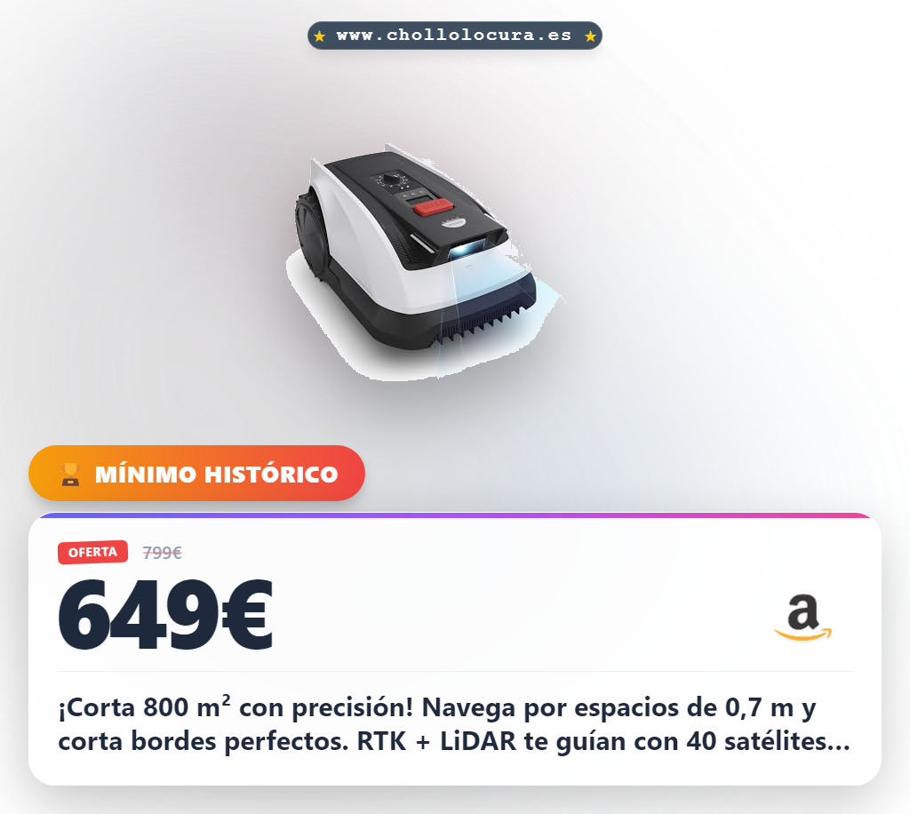 ECOVACS Goat O800 RTK Care Kit, Cortacésped Inalámbrico 800 m², RTK+Visión Lidar, Cartografía Automática, Pasa por Espacios de 0,7 m, Corte Preciso de Bordes, Maneja Pendientes