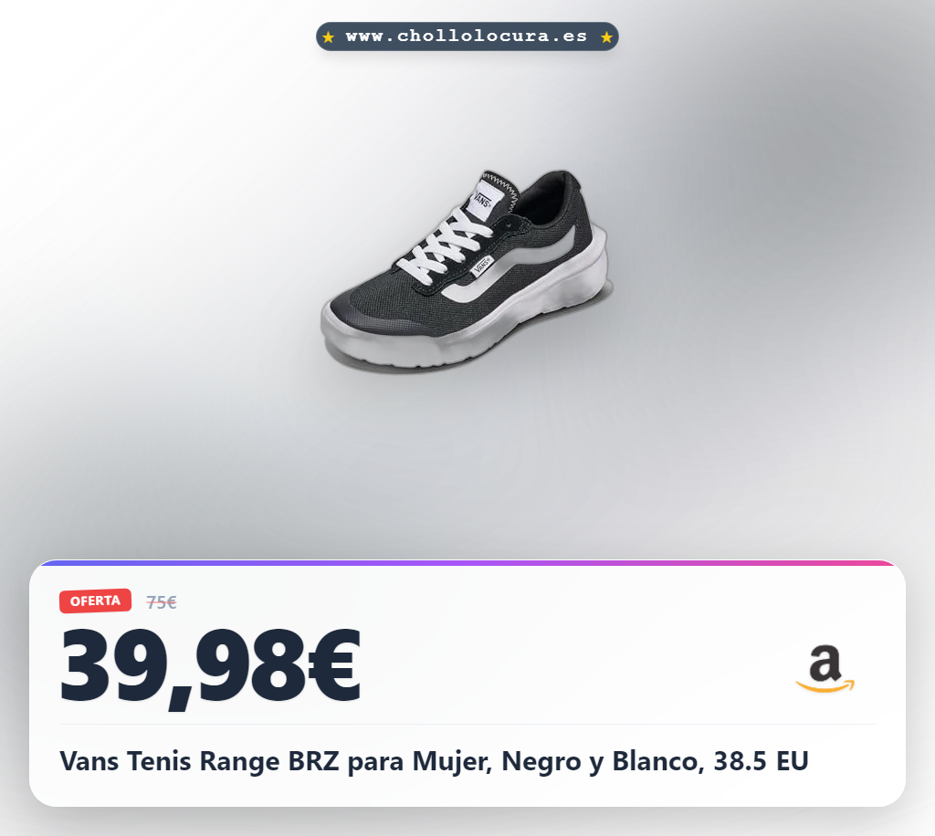 Consigue los Vans Tenis Range BRZ para mujer negro y blanco con máxima comodidad OrthoLite al mejor precio