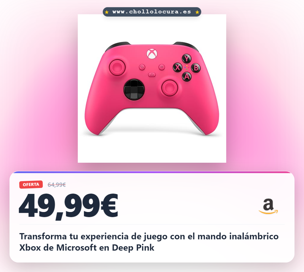 Transforma tu experiencia de juego con el mando inalámbrico Xbox de Microsoft en Deep Pink