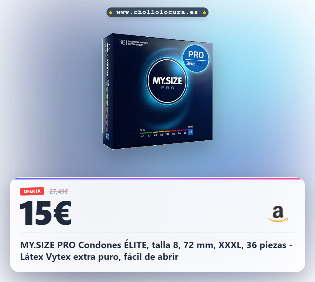 Disfruta Condones MY.SIZE PRO ÉLITE Talla 8 (72 mm) XXXL 36 Unidades Látex Vytex