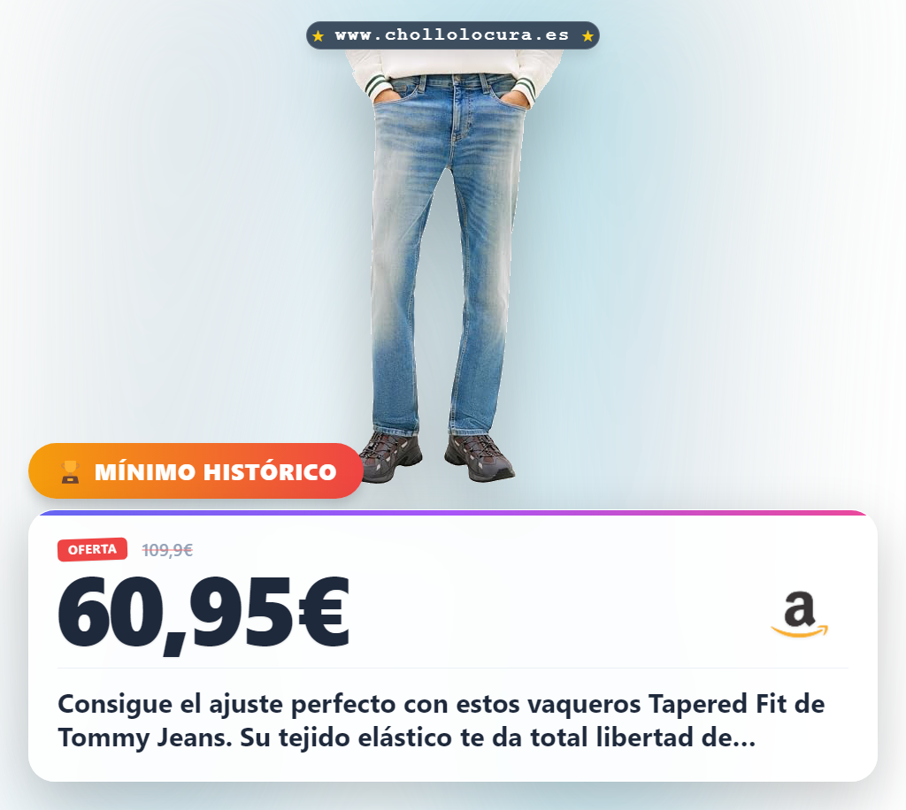 Llévate los vaqueros Tommy Jeans Austin Slim Tapered Fit en azul: el ajuste perfecto al mejor precio